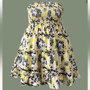 Pink and Yellow Bubble Dress with Smocked Waist